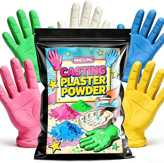 Pink Plaster - Plaster of Paris for Crafts Hand Mold Casting Powder, Gypsum Powder, Just Add Water - Plaster Powder (Pink, 16 Ounces)