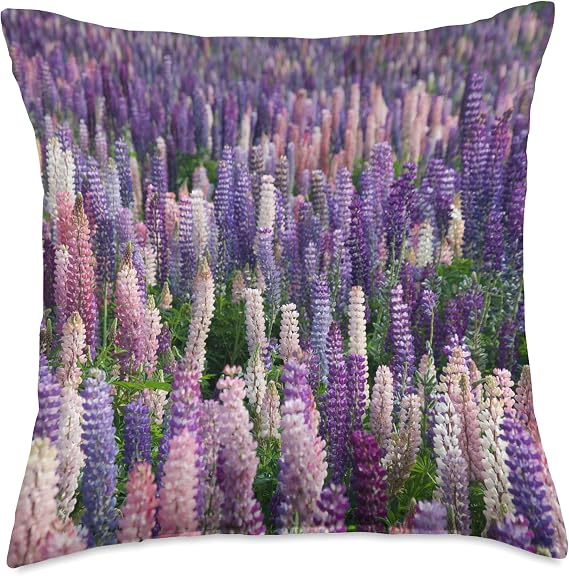 Purple and Pink Flowers Garden Bliss Throw Pillow