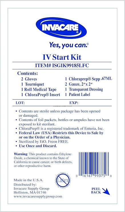 1Pack of 10 - IV Start Kit with Chloraprep ISGIK99185LFC Inva...