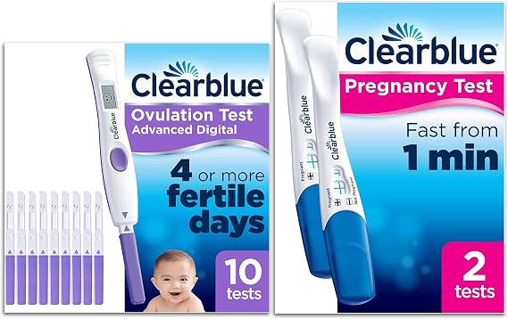 Clearblue Advanced Digital Ovulation Tests, 1 Digital Holder and 10 Ovulation Tests + Rapid Detection Pregnancy Test - Result As Fast As 1 Minute
