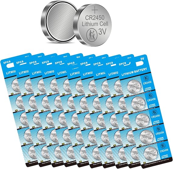 CR2450 Lithium Battery 3 Volt Coin Button 50 Pack