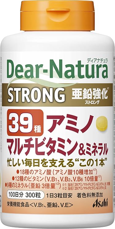 Dear-Natura Strong 39 Amino Multivitamin & Mineral 300 Tablets 100-Day Supply Asahi Supplement Produced in a Domestic Factory