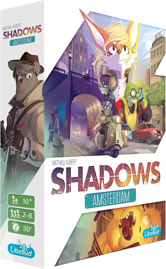 Shadows Amsterdam Board Game - Fast-Paced Deduction and Strategy Game, Real-Time Image-Based Clue Solving! Fun Family Game for Kids & Adults, Ages 10+, 2-8 Players, 30 Min Playtime, Made by Libellud