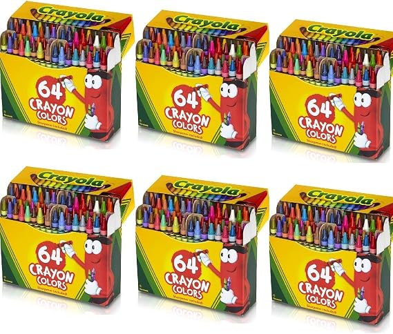 Crayola 6 Pack 64 Ct Crayons (52-0064), Assorted