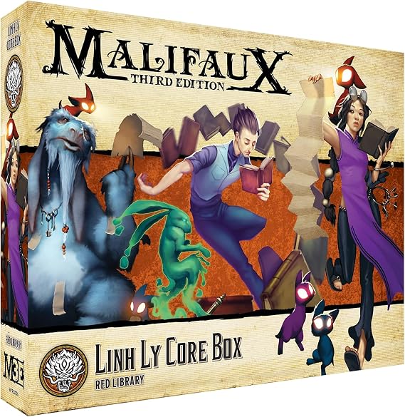 Malifaux Linh Ly Core Box: Ten Thunders, Red Library, 4 Miniatures, Ages 14+