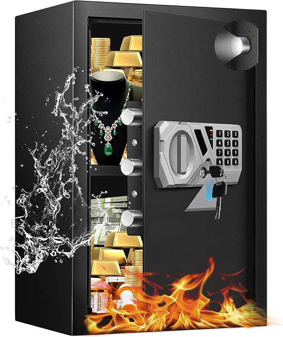 2.5 Cu Ft Large Safe Box, Personal Fire Proof Safe for Home Office