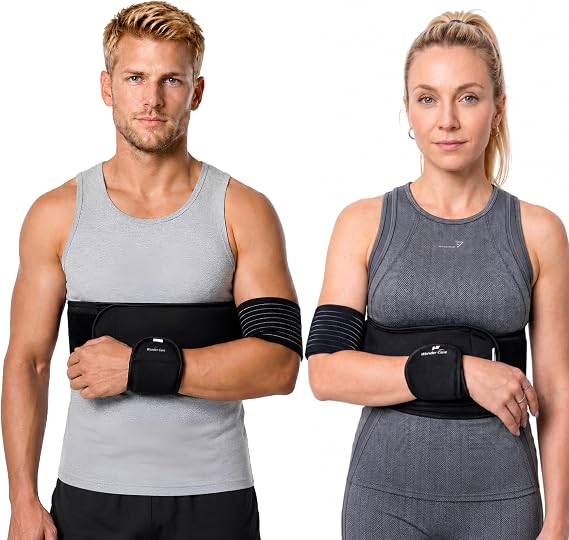 Wonder Care-Left Right Shoulder Immobilizer Arm Sling Elastic Brace for Clavicle Collar Bone Dislocation Subluxation Shoulder stabilizer Compression Brace After Rotator Cuff Surgery - Black-Size 2