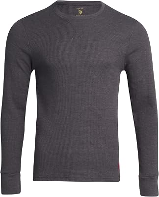 U.S. Polo Assn. Mens Thermal Long Sleeve Shirt - Tag Free Waffle Knit Thermal Shirts for Men Warm Layer Undershirts