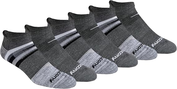 Saucony Men's Rundry Mesh Ventilating Comfort Fit Performance Tab Socks Available in M-xl (6, 12 Pairs)