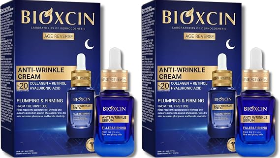 Bioxcin Age Reverse Gece Serumu 30 ml –%20 Retinol, Kolajen, Hyaluronik Asit ve Bitkisel Kompleks İçerikli – Kırışıklık Karşıtı ve Sıkılaştırıcı Cilt Serumu (2 paketi)