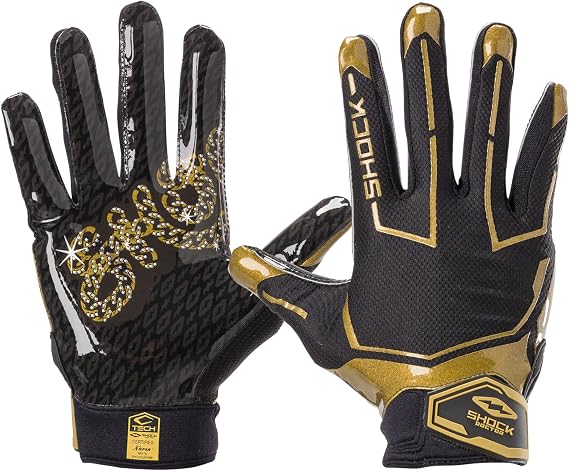 Shock Doctor Showtime Receiver Glove, Black/Gold Chain M