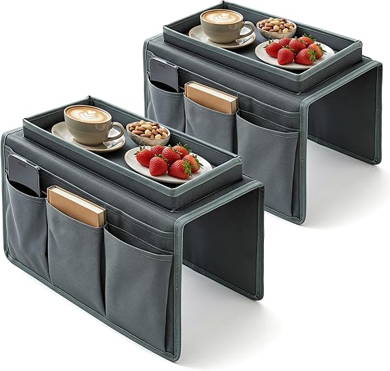 2 Pcs Functional Sofa Armrest Organizer, Remote Control Holder