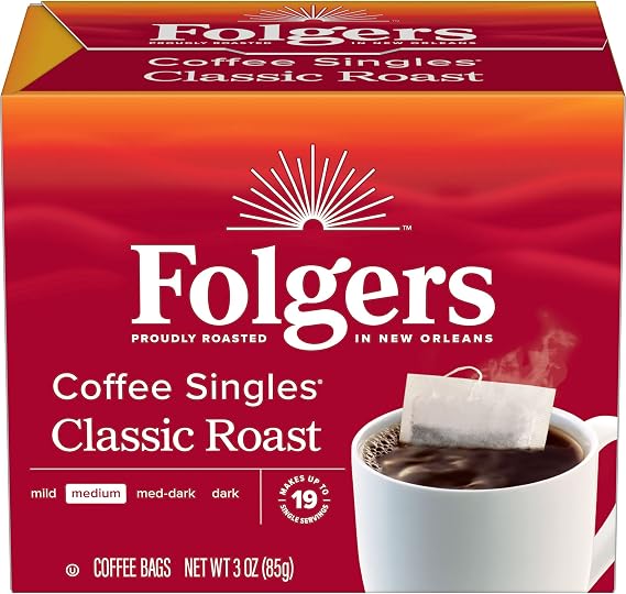 Folgers Classic Medium Roasted Coffee, 19 Single Serve Coffee Bags