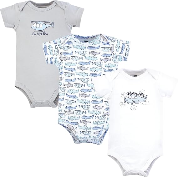 Hudson Baby Cotton Bodysuits, 3-Pack