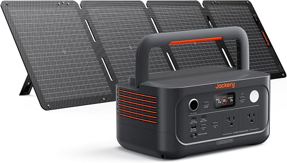 Jackery Explorer 500 v2 and 100W Solar Panel,512Wh,500W AC