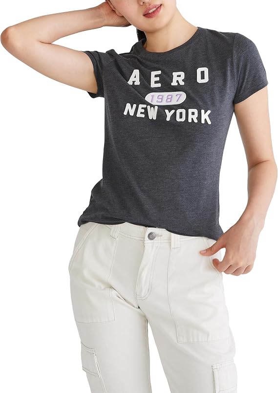 AEROPOSTALE Women's Short Sleeve Graphic Tee- Block