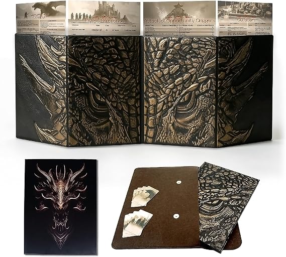 oTTTPGo DM Screen 5e, Tall Game Master Screen, 37-Inch Wide, Tracker Cards
