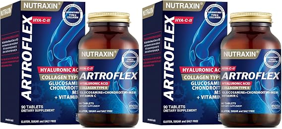 Nutraxin Artroflex HYA-C-II Hyaluronik Asit Glukozamin Kondrotin içeren Takviye Edici Gıda (1 x 90 Tablet) (2 paketi)
