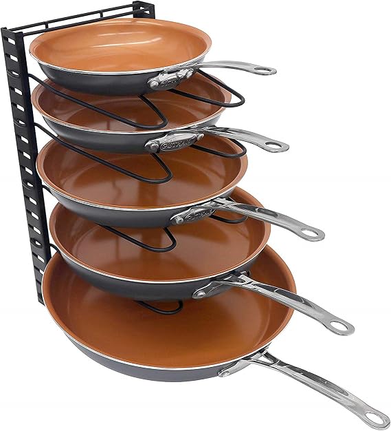 Gotham Steel Better Rack Pan Organizer, Black
