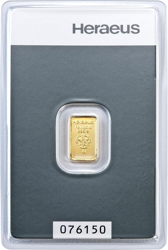 Heraeus Gold Bar 1g - 999.9 Fine Gold - Investment Gold