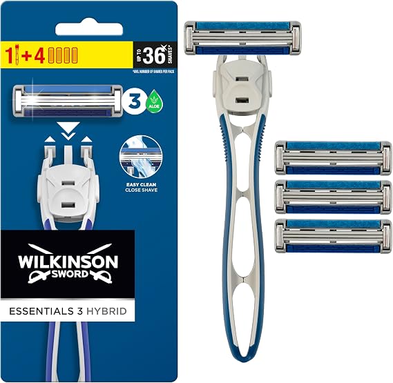 Wilkinson Essentials 3 Hybrid Erkek Tıraş Bıçağıi Sapı 4 Yedek Kartuş