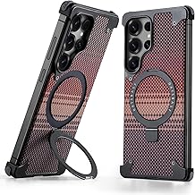 OATSBASF Frameless for Samsung Galaxy S25 Ultra Case, Bezel Less Slim Protective Shock with Aramid Fiber, Sleek Minimalist Metal Aluminum Shells with Built-in Kickstand Phone Case (Black)