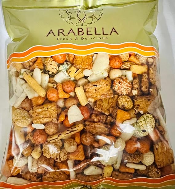 Japanese Rice Crackers with Coated Peanuts - 750G Crunchy and Delicious Great Tasting Snack - With Sweet and Spicy Coated Peanuts