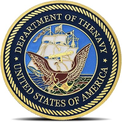 US Navy Military Challenge Coin - Naval Insignia Collectible Coins Golden