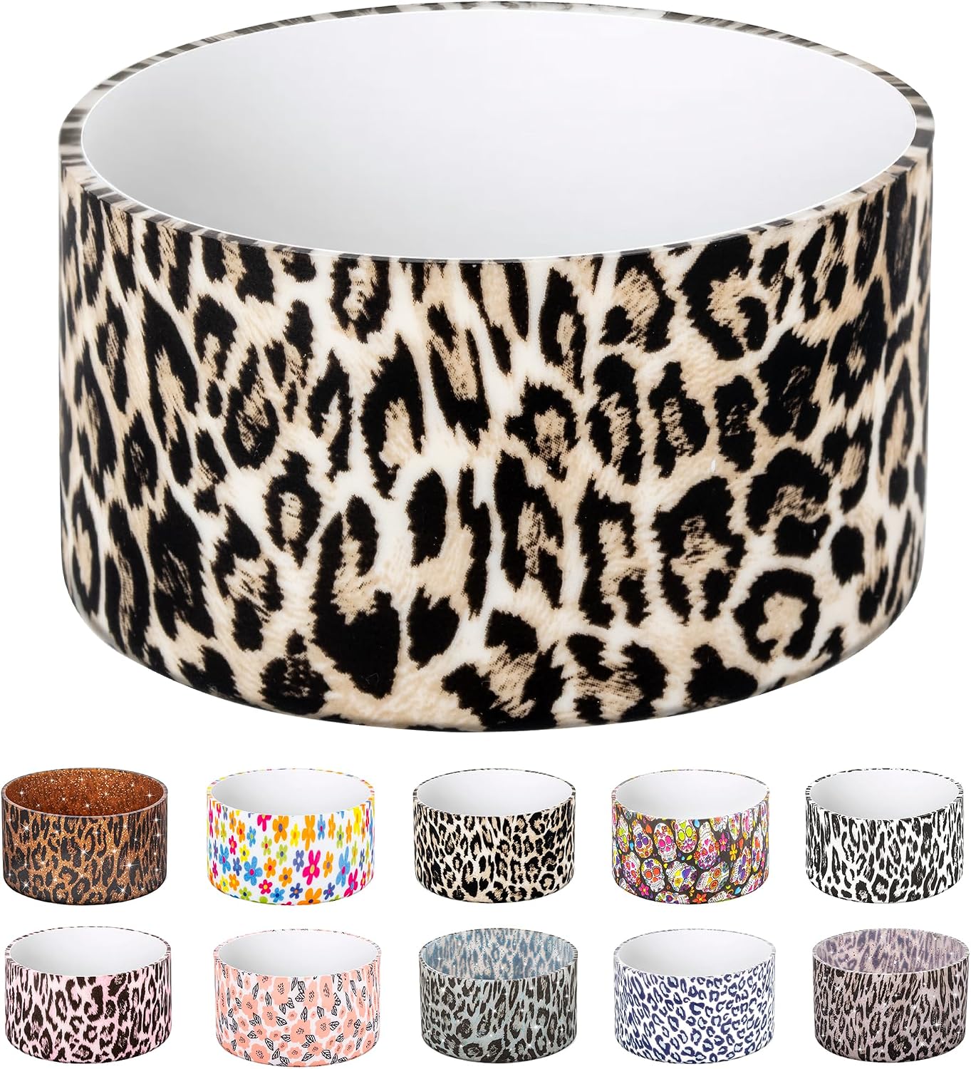 Silicone Boot for Stanley Quencher Tumbler 203040 oz &IceFlow 2030oz,Owala 2440 oz Cup Cheetah Boot Sleeve 40oz Bottom Protector for Bottom Size 2.8-2.95" Cups & Bottles BPA-FreeKhaki Leopard