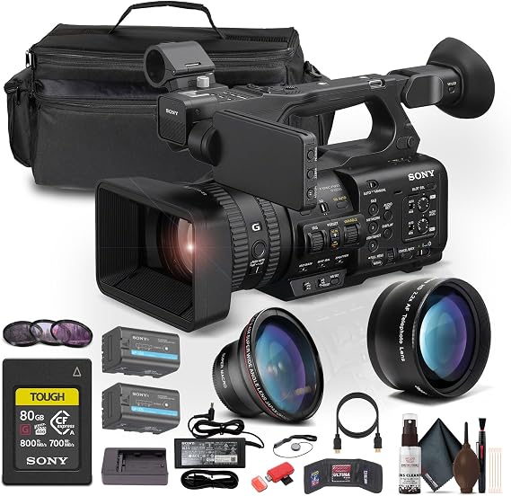 Sony 4K HDR 1" Sensor NXCAM Camcorder & Card Reader & Battery Bundle