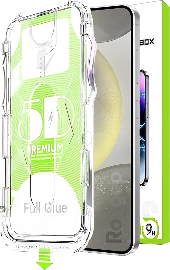 Rongep [Kolay-Kurulum] Samsung Galaxy S24 Plus için Ekran Koruyucu Netlik ve Dokunmatiği Etkilemeyen Darbelere Dayanıklı Otomatik Toz Toplayan Hizalama Aparatlı Samsung S24 Plus Ekran Koruyucu
