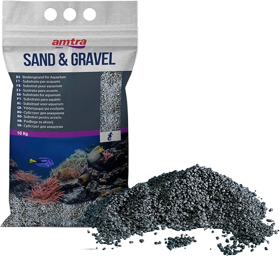 Amtra Black Ceramized Quartz, Fine Quartz Aquarium Sand, For Freshwater or Saltwater, Grain 2-3mm, Quantity 10 kg