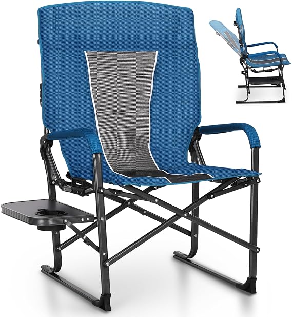 ALPHA CAMP Director Chair Heavy Duty Camping Chairs with Side Table Oversized Folding Chair Outdoor Chair Lawn with Cup Holder for Lawn, Sports and Fishing