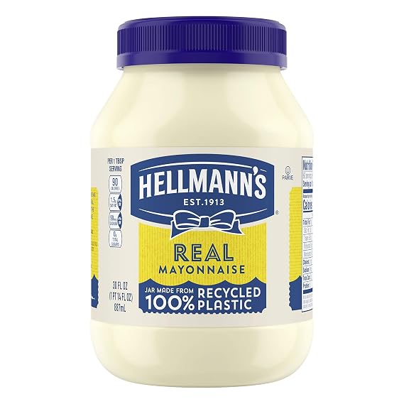Hellmann's Real Mayonnaise for a Creamy Condiment for Sandwiches & Simple Meals, No Gluten, Made With 100% Cage Free Eggs, 30 Fl Oz