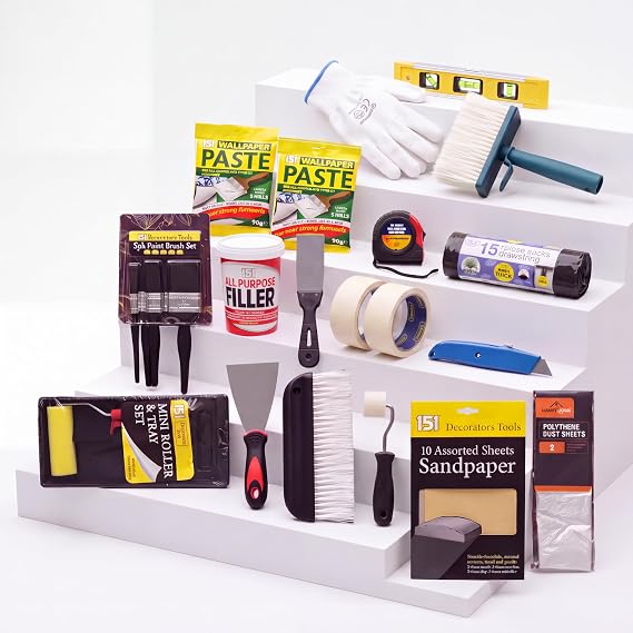 Home Decorating Kit 22 Piece Wallpapering Painting Tools Metal Plastic Materials