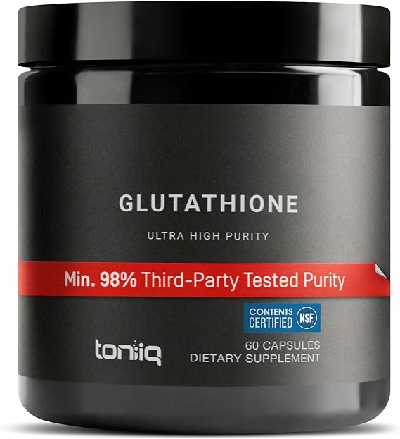Toniiq NSF Certified Ultra High Strength Glutathione Capsules - 1000mg