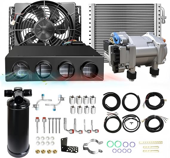 12V Underdash ac kit, Heating Cooling Kit for RV Truck Van Van Excavator.