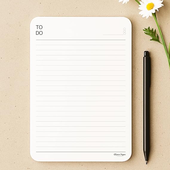 To Do List Notepad (2 Pack, 50 Sheet Each) A5 Size (8.3"x5.8") Premium Thick Paper With Cardboard Back Support, Undated Daily Planner Notepad, Daily To Do List Notebook, Ruled Pages, Deadline Column.