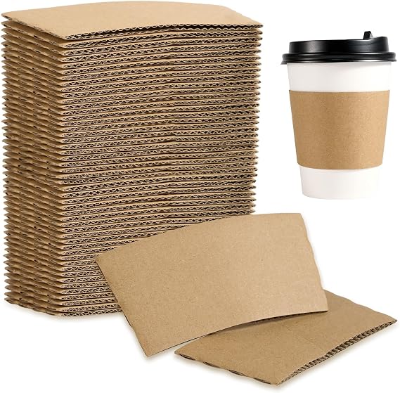 Vplus 200 Pack Disposable Coffee Sleeves, Fit for 10-24 oz Cups | Perfect for Hot and Cold Drinks, Strong Coffee Cup Sleeve