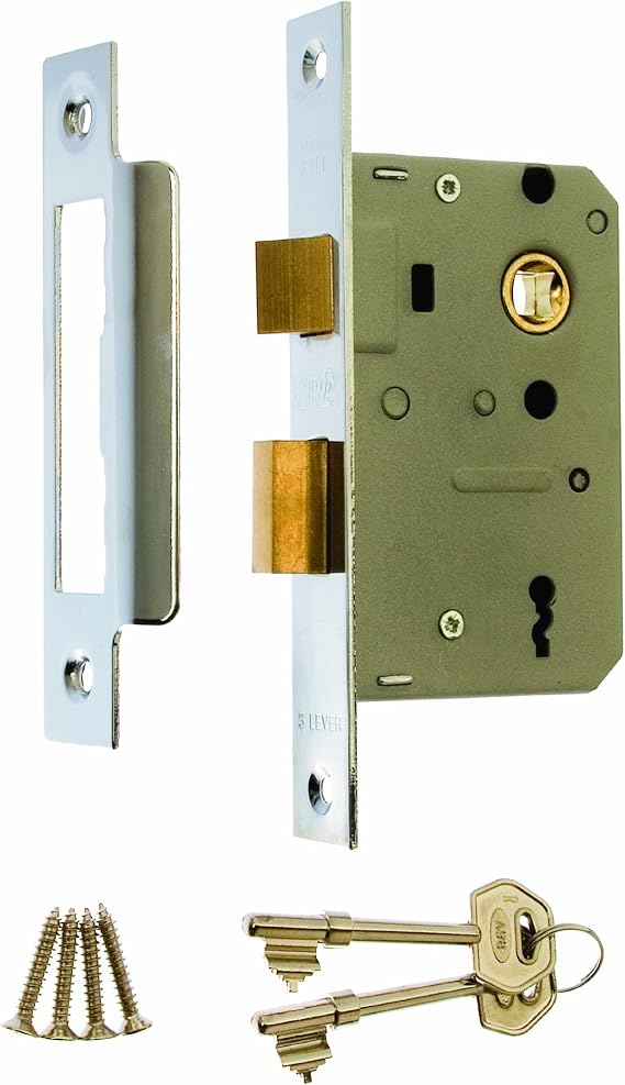 Era 473-61 2.5-inch/ 64mm 3 Lever Sashlock - Chrome Effect