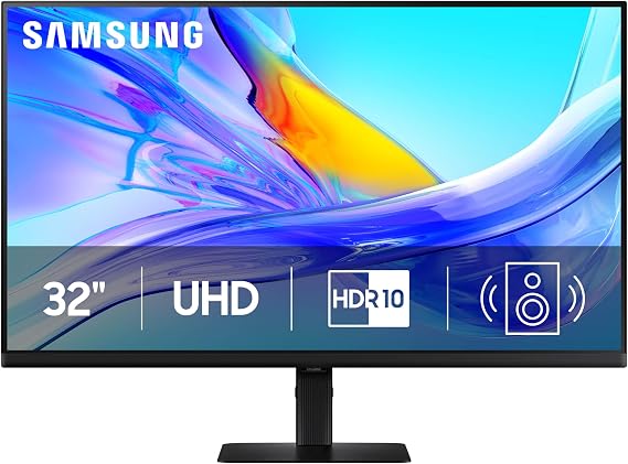 Samsung 32 ViewFinity S8 (S80UD) 4K UHD IPS HDR10 High Resolution Monitor, USB-C, Built-in Speakers, Ergonomic Stand, Built-in KVM Switch, Intelligent Eye Care, LS32D808UBNXGO, 2025