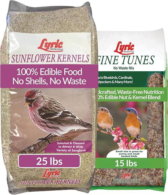 Lyric Sunflower Kernels 25 lb Fine Tunes Bird Seed 15 lb. Bags