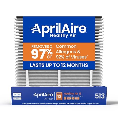 AprilAire 513 Replacement Filter for AprilAire Whole House Air Purifiers - MERV 13, Healthy Home Allergy, 31x28x4 Air Filter (Pack of 1)