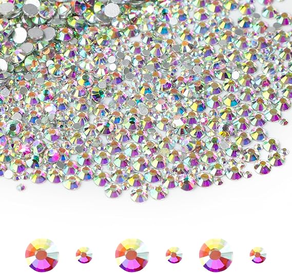 2880pcs 2/4mm Colorful Crystal Diamantes Flat Gemstones for Nails Crafts