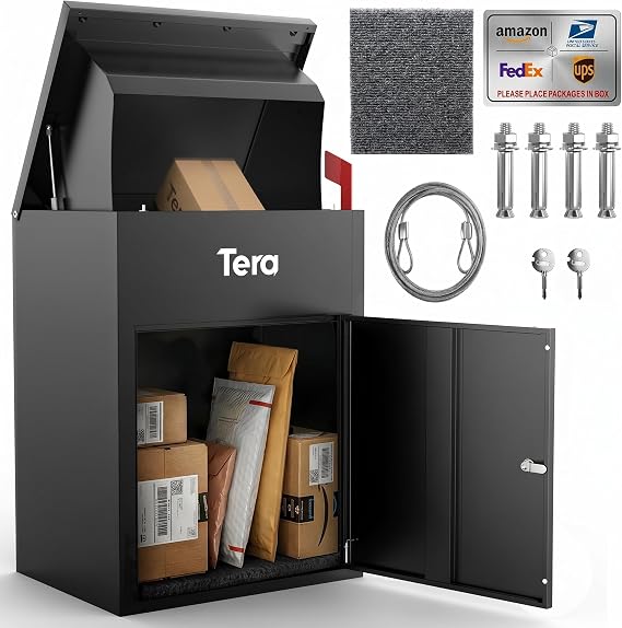 Tera Package Delivery Boxes for Outside: 23" No Assembly Anti-Theft Design