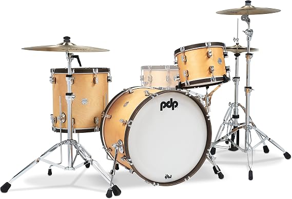 Concept Classic 3-Piece Shell Pack w/22" Kick Drum, Natural with Walnut Hoops