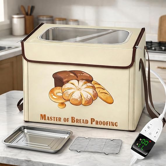 Electric Bread Proofing Box, 3-Sided Heating Dough Proofer, Foldable