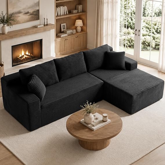 106''Boneless Couch Modular SectionalSofa Cloud Couch for Living Room