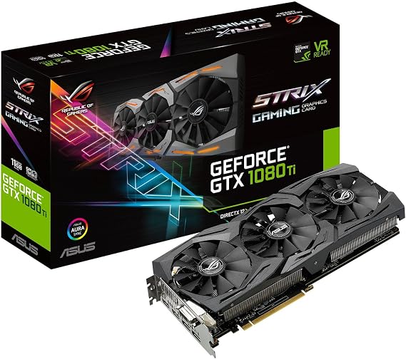 ASUS ROG STRIX GeForce GTX 1080 TI 11GB VR Ready 5K HD Gaming Graphics Card (ROG-STRIX-GTX1080TI-11G-GAMING) (Renewed)