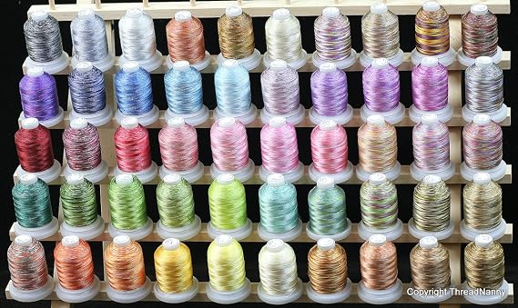 Variegated Polyester Machine Embroidery Thread, 40WT, 50 Cones (550 Yards) | Fits with All Home Units, Built to Industrial Strength Standards, Ideal for High Speed Stitch Work Without Frequent Breakage
